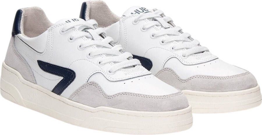 Hub Court | White Blue Ice Ivory Wit Leer Lage sneakers Heren