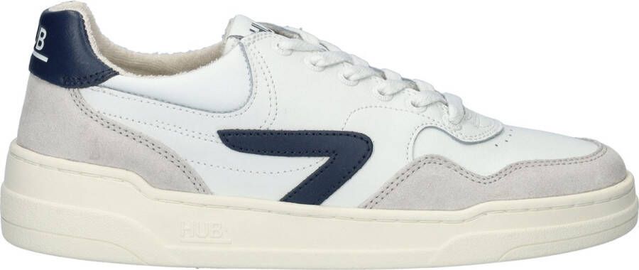 Hub Court | White Blue Ice Ivory Wit Leer Lage sneakers Heren