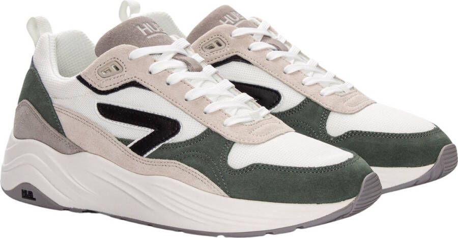 Hub Glide white black sage green grey Wit Suede Lage sneakers Heren