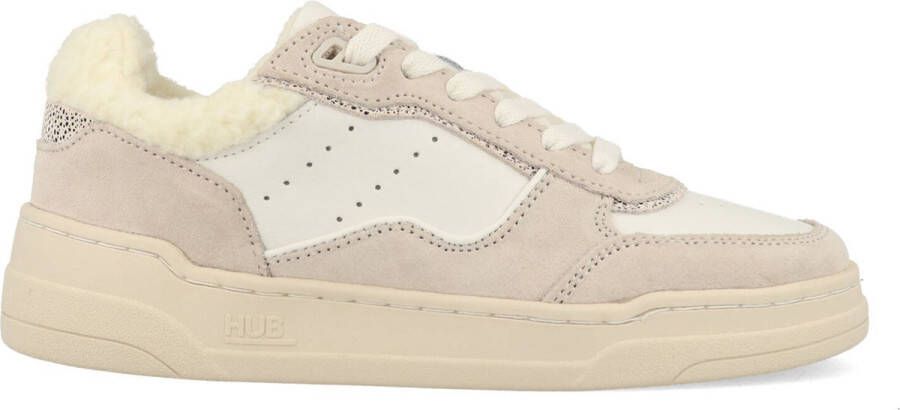 Hub Match Sneakers Leren Sneaker Dames Beige