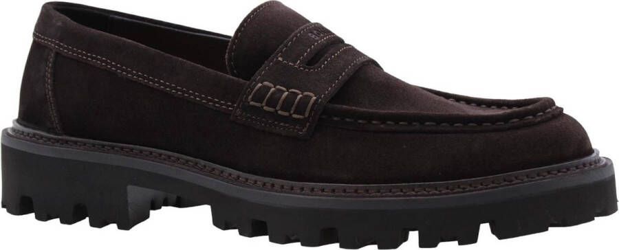 Hugo Boss Klassieke Leren Mocassin Veldstraat Brown Heren