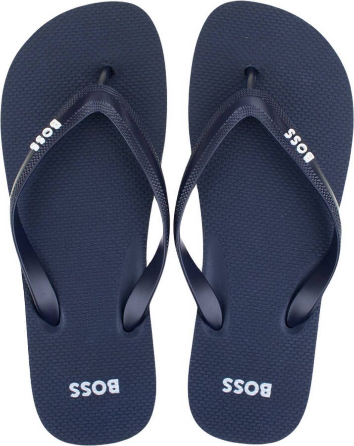 Hugo Boss teenslippers small logo blauw