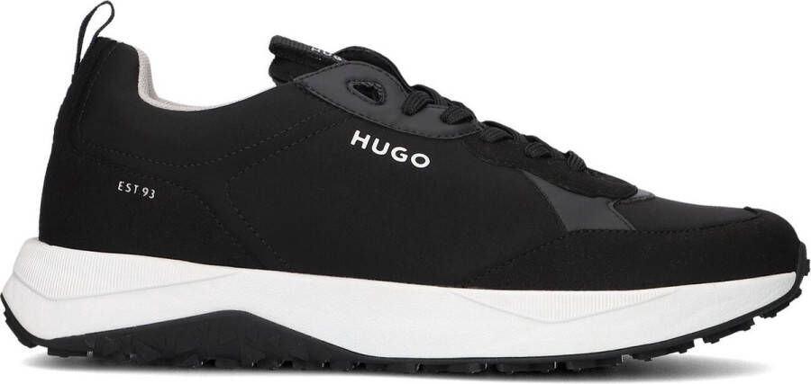 HUGO Lage Sneakers Heren Kane Runn Maat: 42 Materiaal: Leer Kleur: Zwart