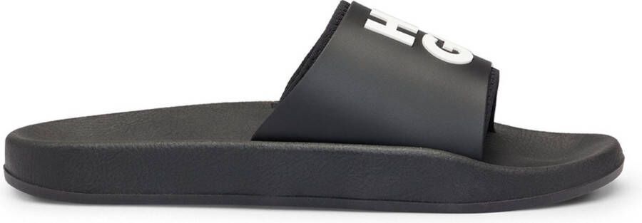 Hugo Boss Zwarte Slider Sandalen Nil-Slid Black Heren