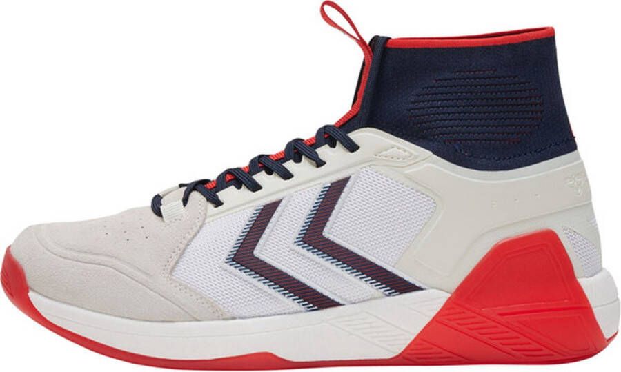 Hummel Algiz Mid Sportschoenen Volleybal Indoor wit rood