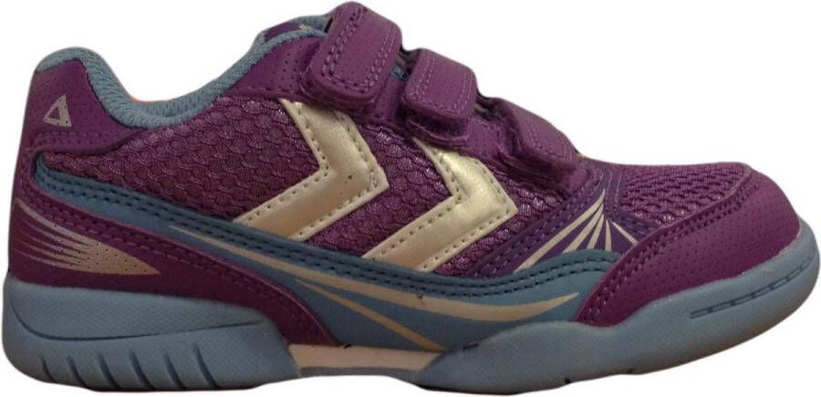 Hummel Root Velcro Junior Multifuntionele Indoorschoen Meisjes Lila Blauw