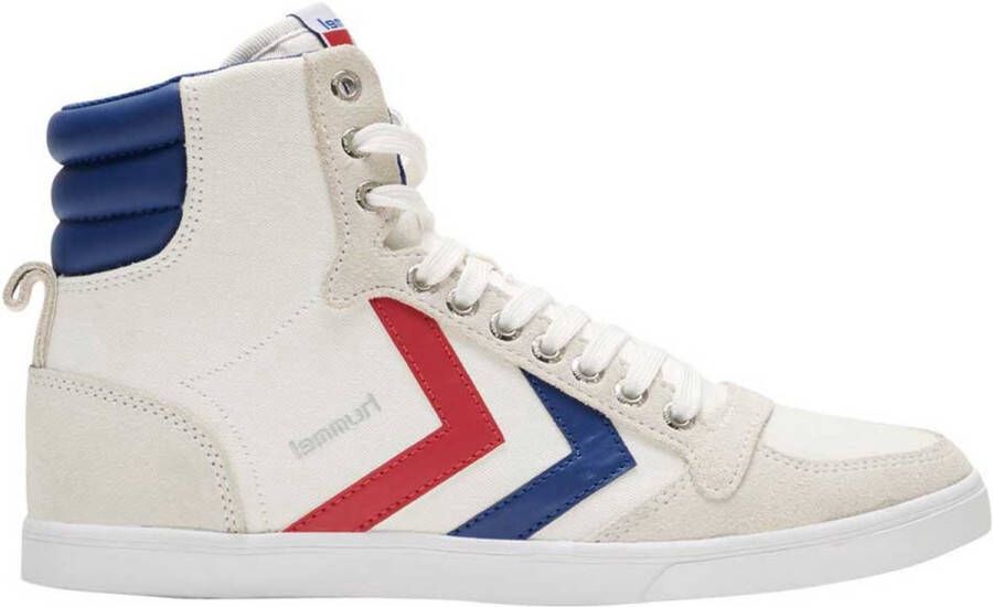 Hummel Slimmer Stadil Hoge Sneakers White Blue Red Gum Heren