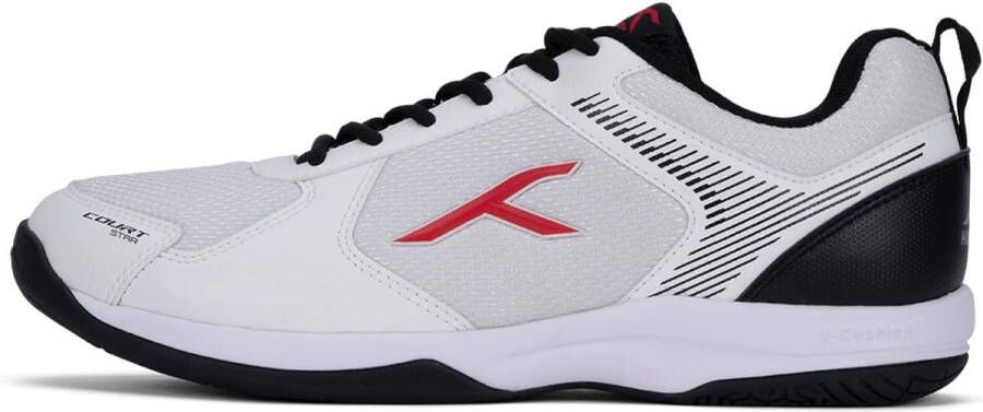 Hundred Court Star Non-Marking Professionele Badminton Schoenen voor Heren (Wit Zwart X-Cushion Bescherming Geschikt voor Zaaltennis Squash Tafeltennis Basketbal & Padel