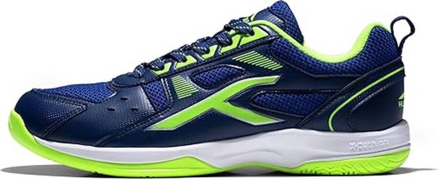 Hundred HONDERD Raze Non-marking professionele badmintonschoenen voor heren (marineblauw limoen Materiaal Bovenwerk: Polyester Zool: Rubber Geschikt voor indoortennis squash tafeltennis basketbal en padel