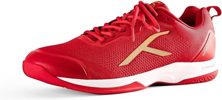 Hundred Infinity Pro Non-Marking Professionele Badminton Schoen voor Heren (Rood Goud Materiaal: Geschikt voor Indoor Tennis Squash Tafeltennis Basketbal & Padel