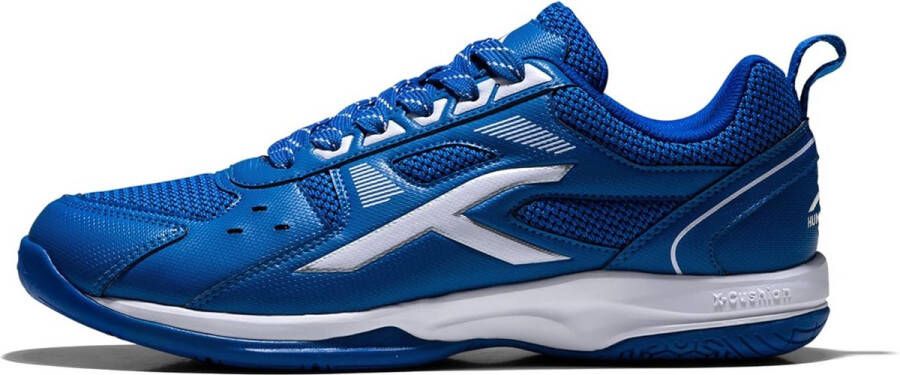 Hundred Raze non-marking professionele badmintonschoenen voor heren Materiaal: kunstleer Geschikt voor indoortennis squash tafeltennis basketbal en padel (blauw wit )