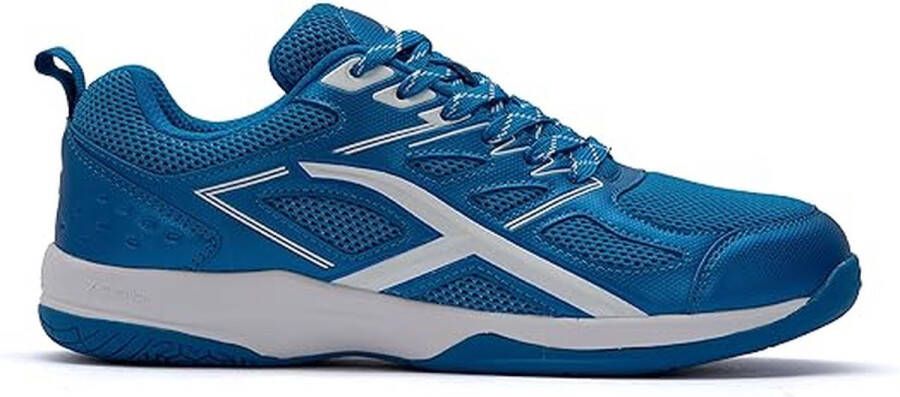 Hundred Xoom Non-Marking professionele badmintonschoenen voor heren (blauw wit Materiaal Bovenwerk: Polyester Zool: Rubber Geschikt voor indoor badminton tennis squash tafeltennis basketbal en padel