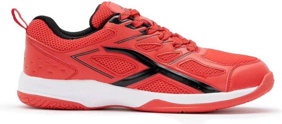 Hundred Xoom non-marking professionele badmintonschoenen voor heren Materiaal: kunstleer Geschikt voor indoortennis squash tafeltennis basketbal en padel (rood wit )