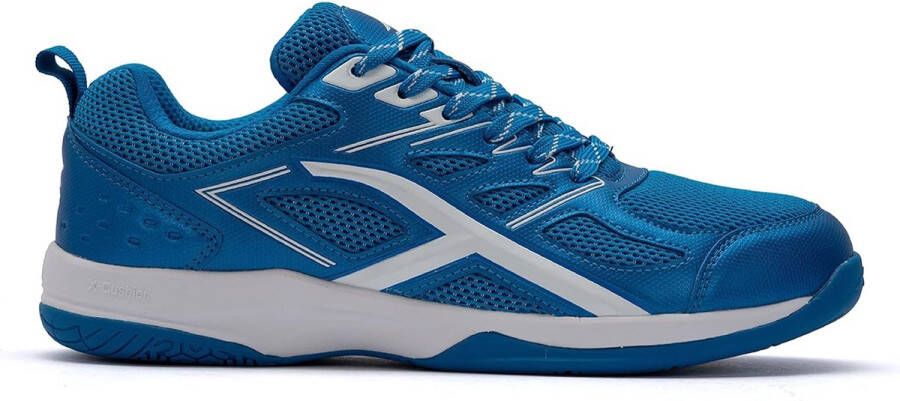 Hundred Xoom non-marking professionele badmintonschoenen voor heren Materiaal: kunstleer Geschikt voor indoortennis squash tafeltennis basketbal en padel (blauw wit )