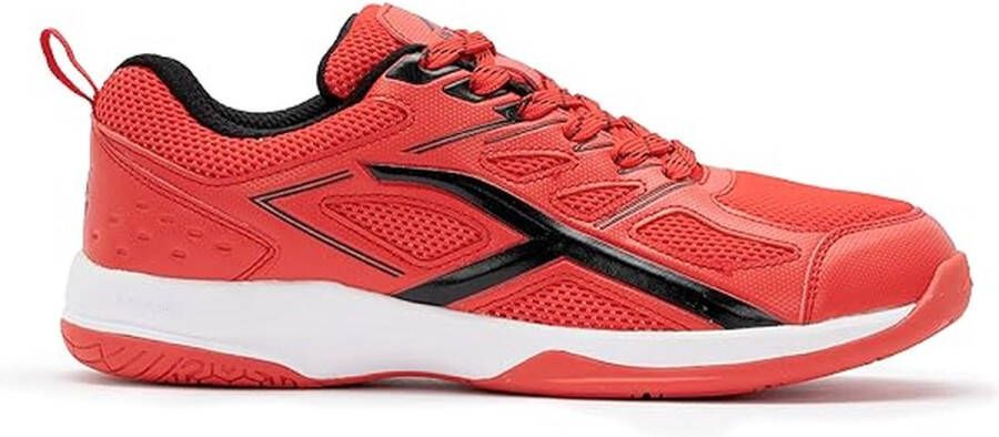 Hundred Xoom Non-Marking professionele badmintonschoenen voor heren (rood zwart Materiaal Bovenwerk: Polyester Zool: Rubber Geschikt voor indoor badminton tennis squash tafeltennis