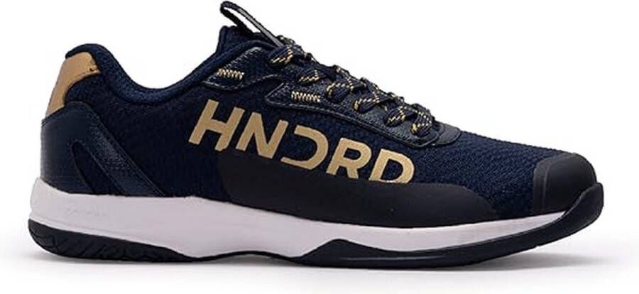 Hundred Xoom Pro Non-Marking professionele badmintonschoenen voor heren (marineblauw goud Materiaal Bovenwerk: mesh TPU en synthetisch leer Zool: rubber en phylon Geschikt voor indoor badminton tennis