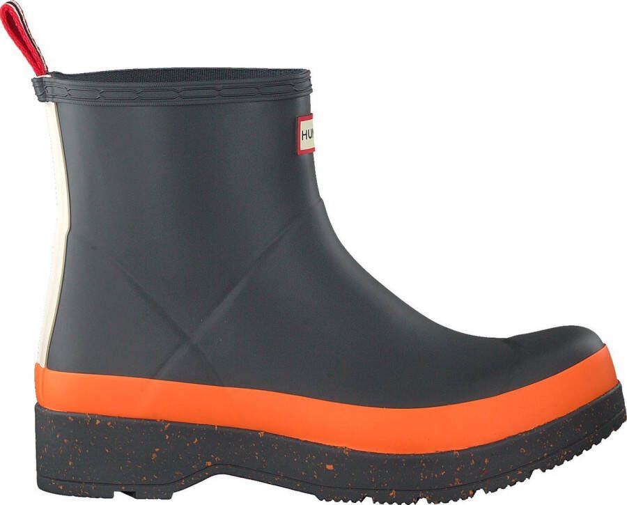 Hunter Play Short Speckle Sole Wellington Boots Regenlaarzen Donkerblauw Oranje