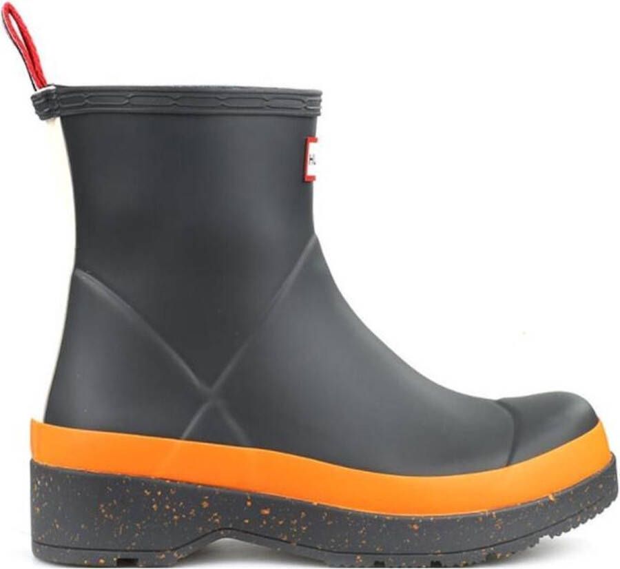 Hunter Play Short Speckle Sole Wellington Boots Regenlaarzen Donkerblauw Oranje