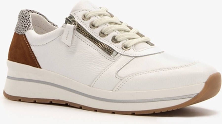 Hush Puppies dames sneakers met rits Wit Echt leer Uitneembare