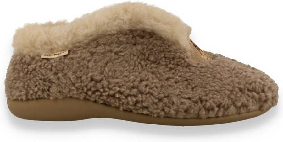 Hush Puppies -Dames taupe donker pantoffels