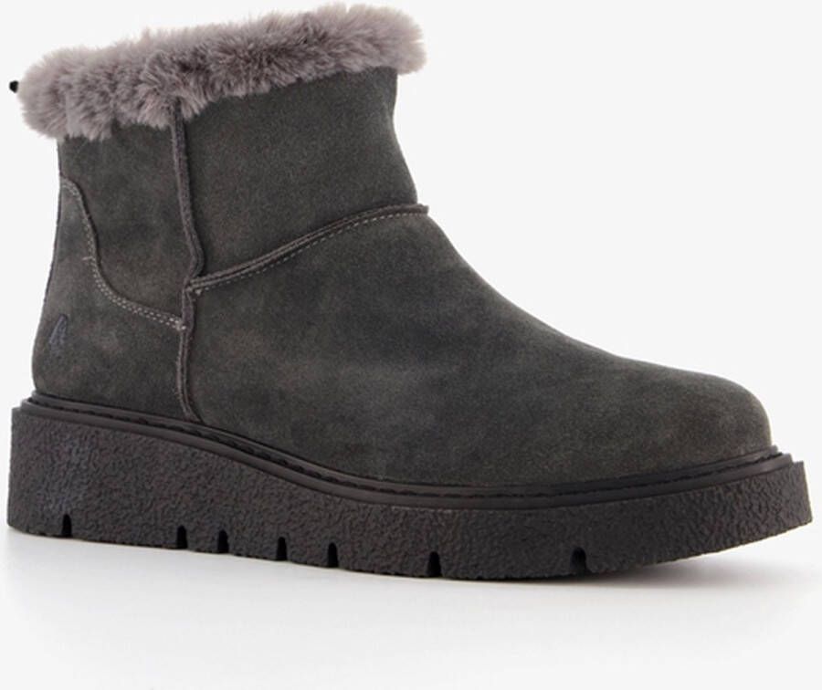 Hush Puppies gevoerde boots met imitatiebont grijs Echt leer