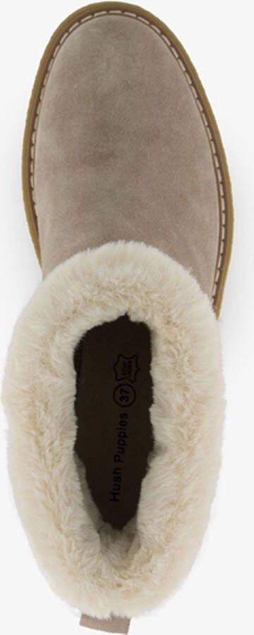 Hush Puppies gevoerde boots met imitatiebont taupe Bruin Echt leer