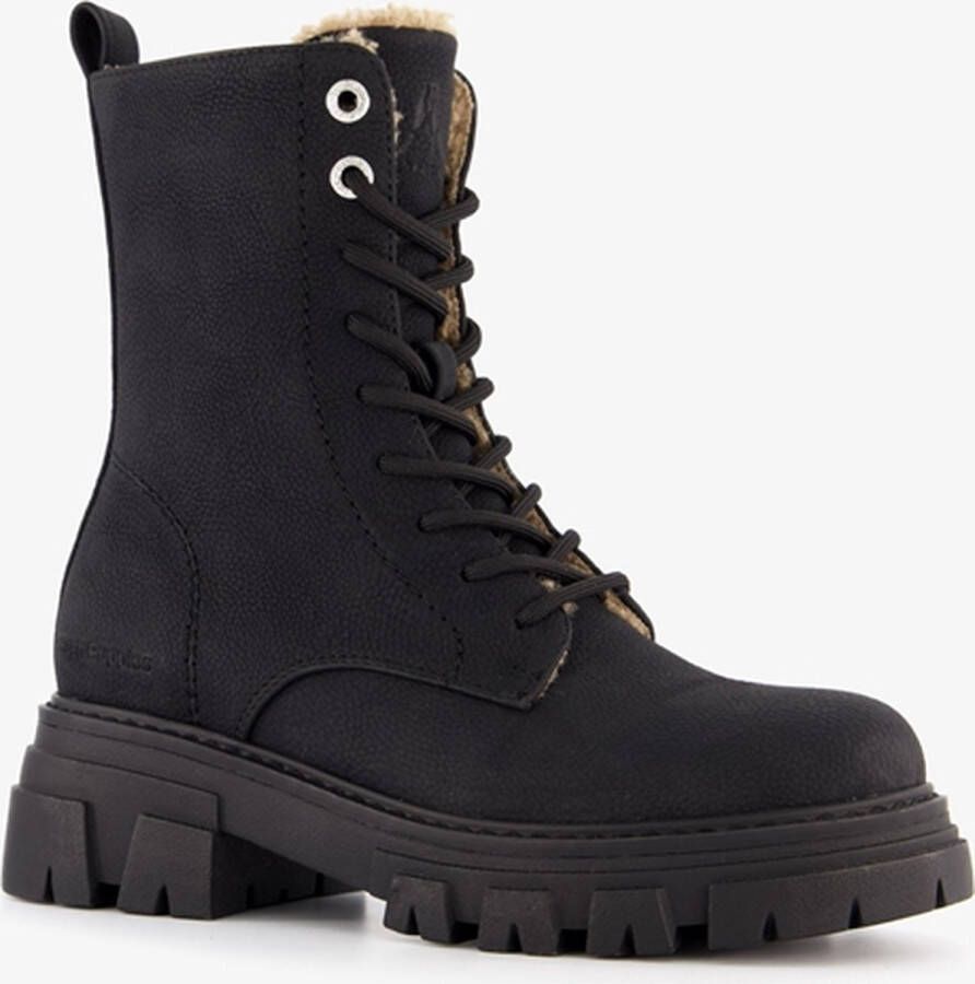 Hush Puppies gevoerde dames veterboots zwart