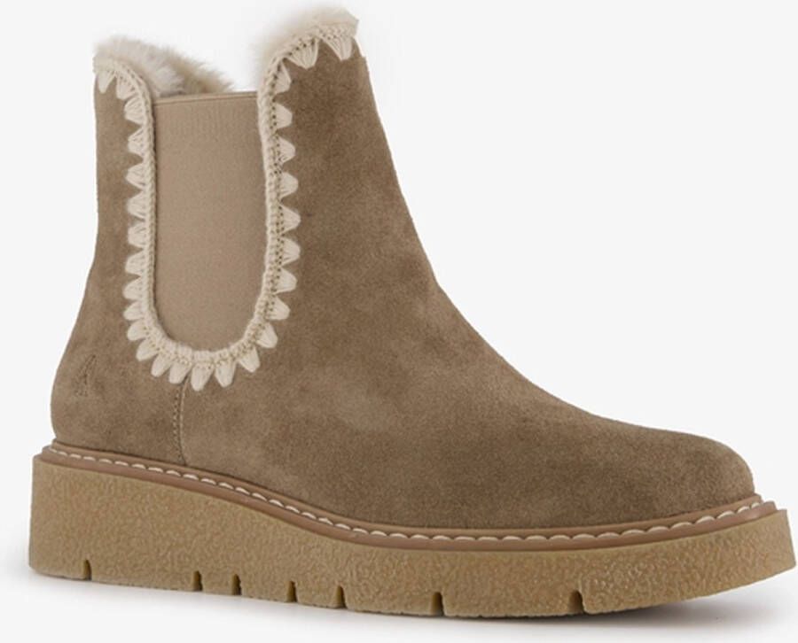 Hush Puppies gevoerde suede dames boots taupe Bruin Echt leer