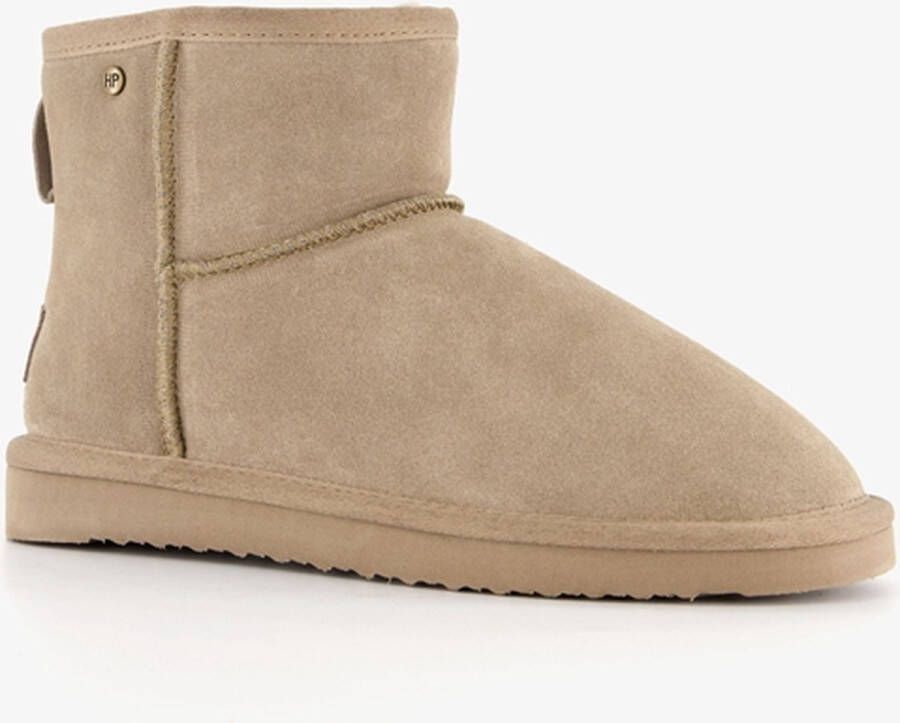 Hush Puppies gevoerde suede enkellaarsjes beige Echt leer