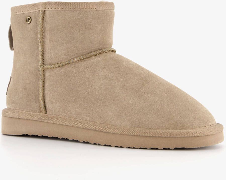 Hush Puppies gevoerde suede enkellaarsjes beige Echt leer