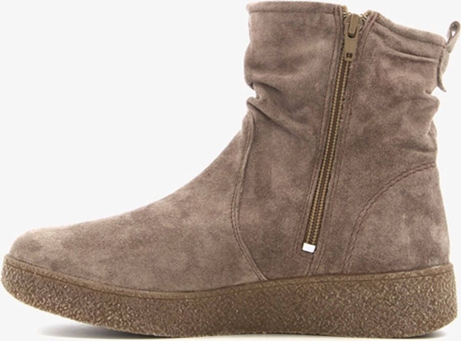 Hush Puppies gevoerde suede enkellaarsjes taupe Bruin Echt leer Uitneembare zool