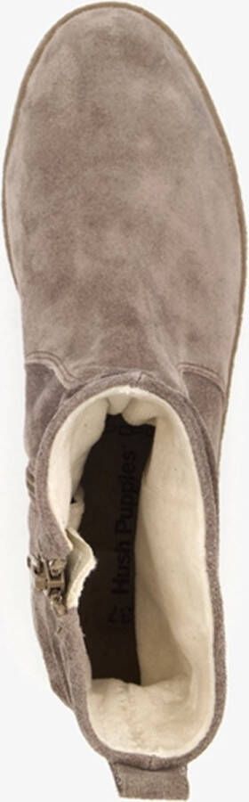 Hush Puppies gevoerde suede enkellaarsjes taupe Bruin Echt leer Uitneembare zool