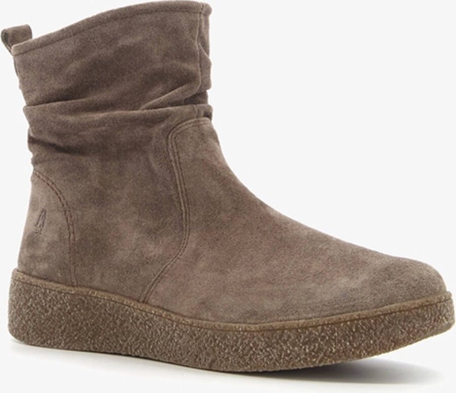 Hush Puppies gevoerde suede enkellaarsjes taupe Bruin Maat Echt leer Uitneembare zool39