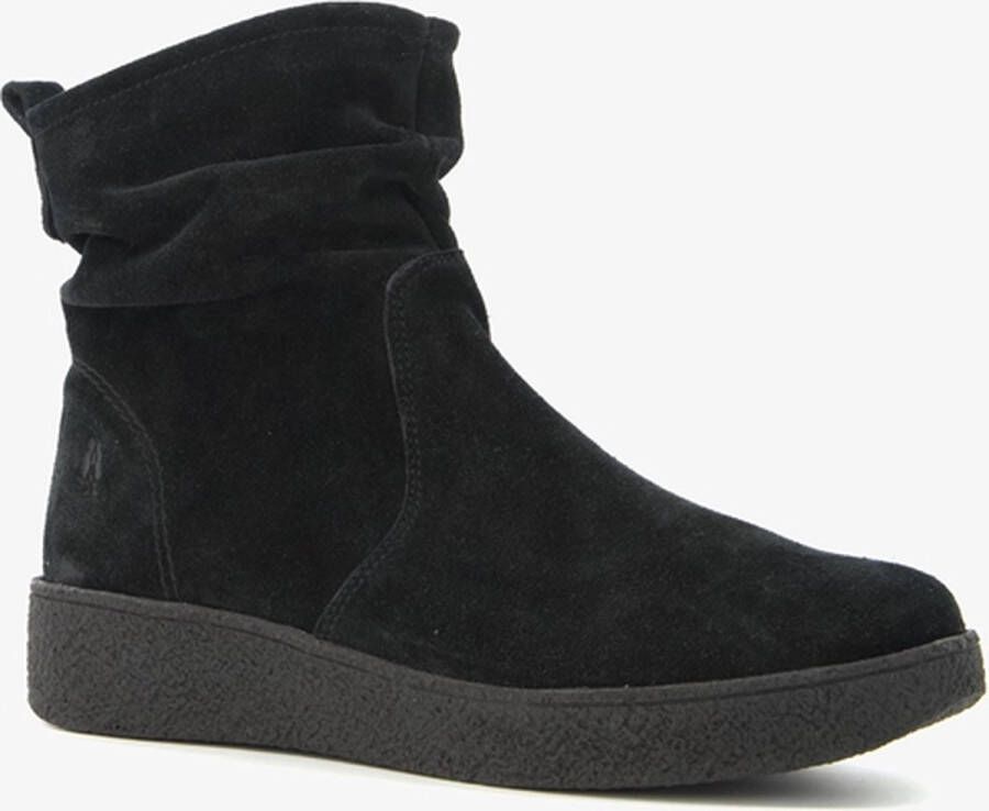 Hush Puppies gevoerde suede enkellaarsjes zwart Echt leer Uitneembare zool