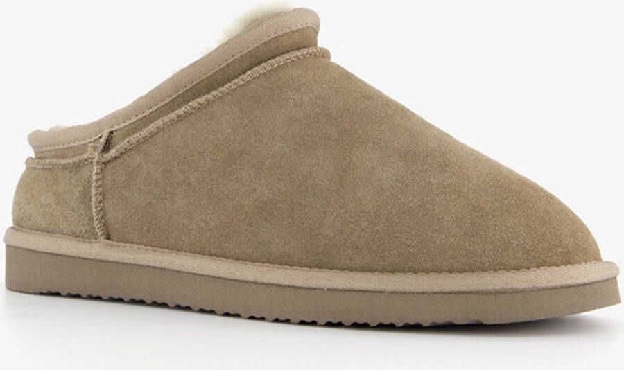 Hush Puppies gevoerde suede heren pantoffels taupe Bruin Sloffen Echt leer