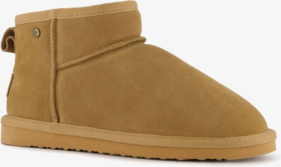 Hush Puppies gevoerde suede laarsjes camel Bruin Echt leer