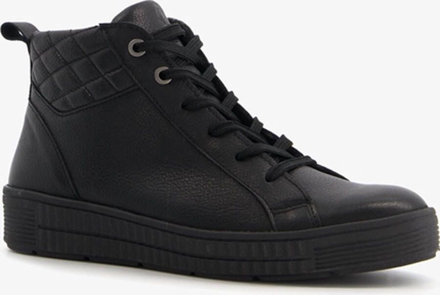 Hush Puppies hoge leren dames sneakers Zwart - Foto 1