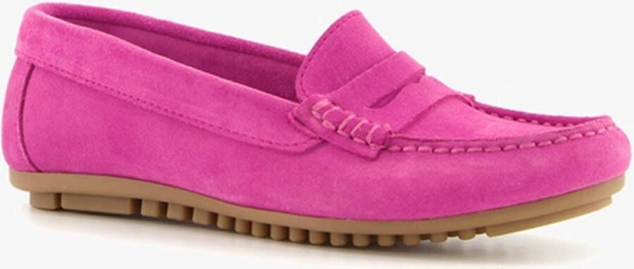 Hush Puppies leren dames mocassins fuchsia Roze