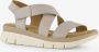 Hush Puppies leren dames sandalen beige - Thumbnail 1