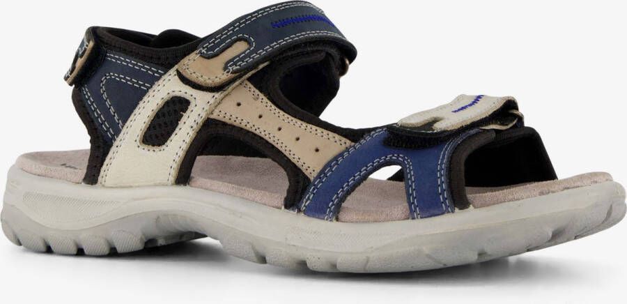 Hush Puppies leren dames sandalen beige blauw