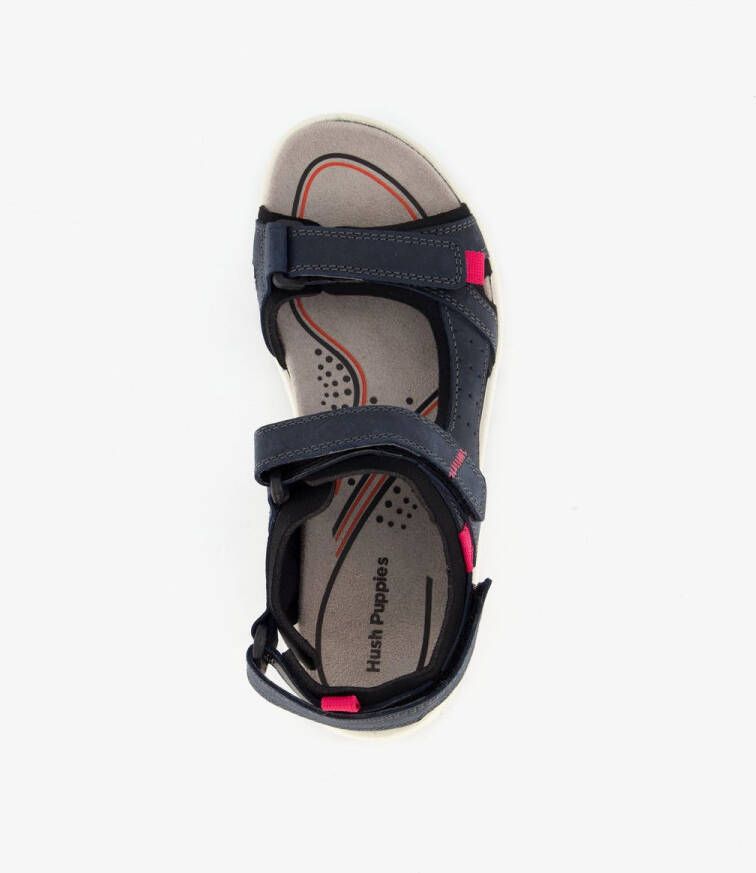 Hush Puppies leren dames sandalen blauw rood