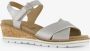 Hush Puppies leren dames sandalen met sleehak Zilver Uitneembare zool - Thumbnail 1