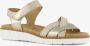 Hush Puppies leren dames sandalen wit goud Uitneembare zool - Thumbnail 2