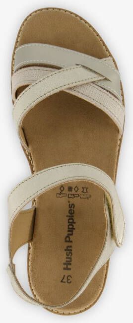 Hush Puppies leren dames sandalen wit goud Uitneembare zool