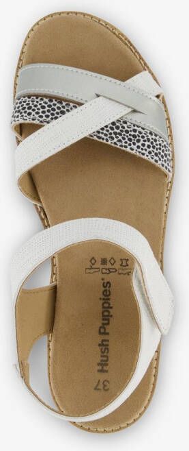 Hush Puppies leren dames sandalen wit zilver Uitneembare zool