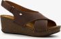 Hush Puppies leren dames sleehak sandalen bruin - Thumbnail 3