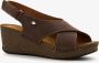 Hush Puppies leren dames sleehak sandalen bruin - Thumbnail 1