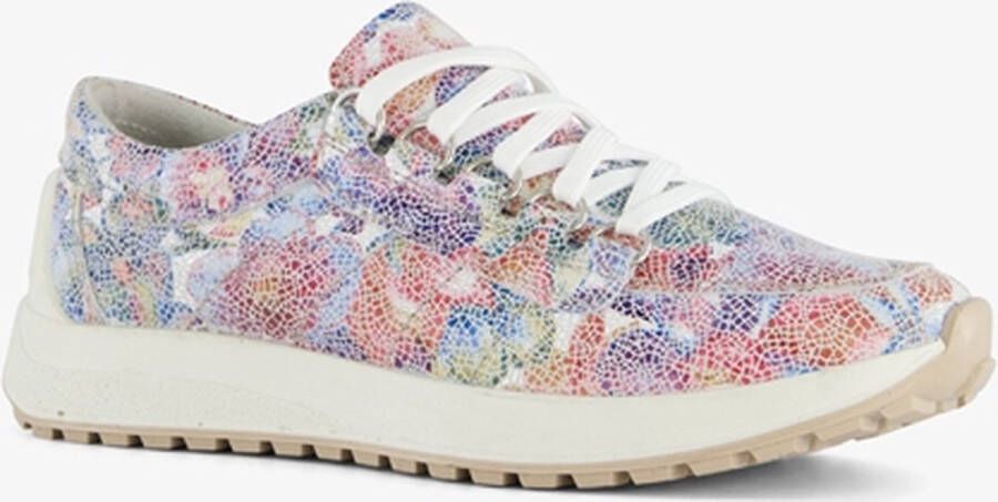 Hush Puppies leren dames sneakers bloemenprint Wit Uitneembare zool