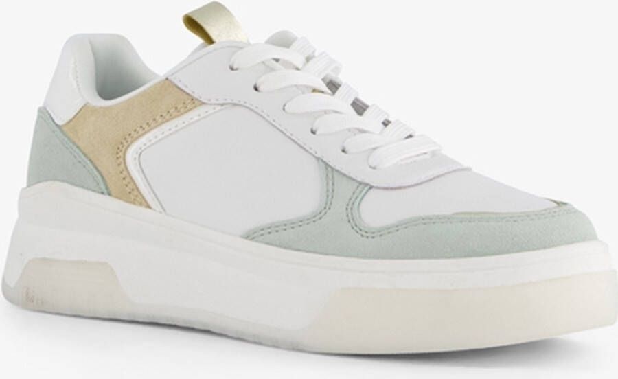 Hush Puppies leren dames sneakers wit pastel Uitneembare zool