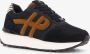 Hush Puppies leren dames sneakers zwart bruin Echt leer Uitneembare zool - Thumbnail 1